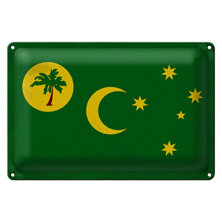 Blechschild Flagge Kokosinseln 30x20cm Cocos Island Vintage