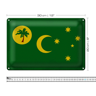 Blechschild Flagge Kokosinseln 30x20cm Cocos Island Vintage