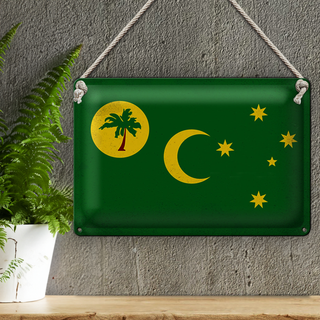 Blechschild Flagge Kokosinseln 30x20cm Cocos Island Vintage
