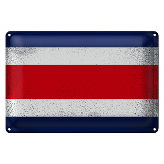 Blechschild Flagge Costa Rica 30x20cm Costa Rica Vintage