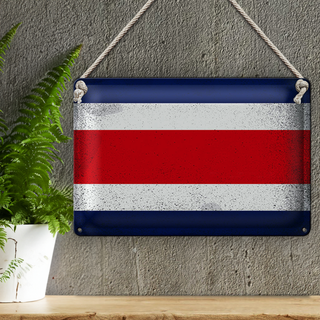 Blechschild Flagge Costa Rica 30x20cm Costa Rica Vintage