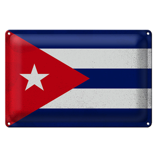 Blechschild Flagge Kuba 30x20cm Flag of Cuba Vintage