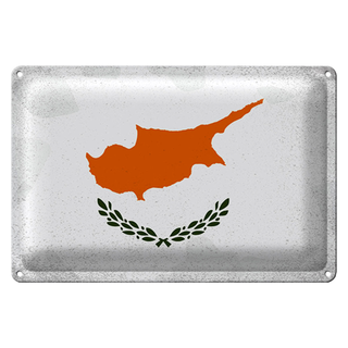 Blechschild Flagge Zypern 30x20cm Flag of Cyprus Vintage
