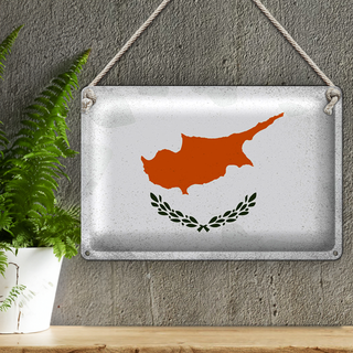 Blechschild Flagge Zypern 30x20cm Flag of Cyprus Vintage