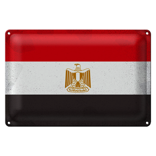 Blechschild Flagge Ägypten 30x20cm Flag of Egypt Vintage