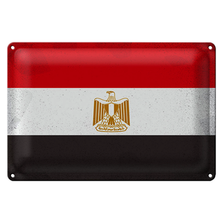 Blechschild Flagge Ägypten 30x20cm Flag of Egypt Vintage