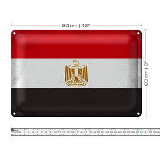 Blechschild Flagge Ägypten 30x20cm Flag of Egypt Vintage