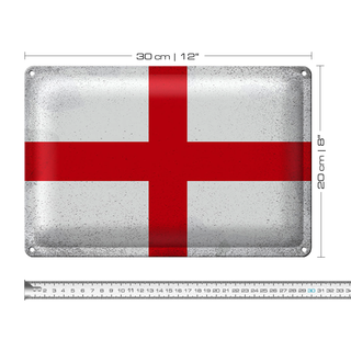 Blechschild Flagge England 30x20cm Flag of England Vintage