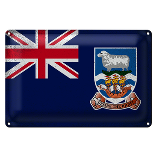 Blechschild Flagge Falklandinseln 30x20cm Flag Vintage