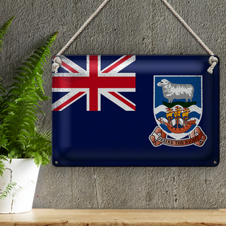Blechschild Flagge Falklandinseln 30x20cm Flag Vintage