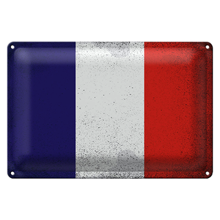 Blechschild Flagge Frankreich 30x20cm Flag France Vintage