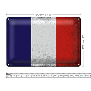 Blechschild Flagge Frankreich 30x20cm Flag France Vintage