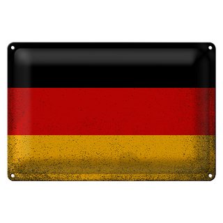 Blechschild Flagge Deutschland 30x20cm Flag Germany Vintage