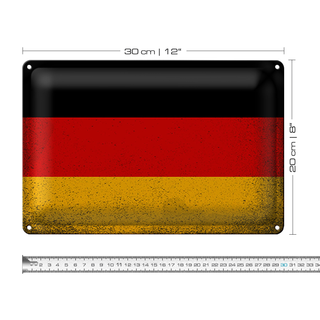 Blechschild Flagge Deutschland 30x20cm Flag Germany Vintage