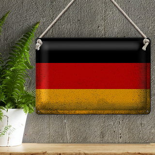 Blechschild Flagge Deutschland 30x20cm Flag Germany Vintage