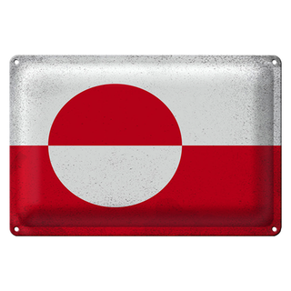 Blechschild Flagge Grönland 30x20cm Flag Greenland Vintage