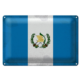 Blechschild Flagge Guatemala 30x20cm Flag Guatemala Vintage