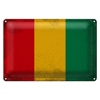 Blechschild Flagge Guinea 30x20cm Flag of Guinea Vintage