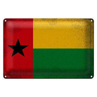 Blechschild Flagge Guinea-Bissau 30x20cm Guinea Vintage