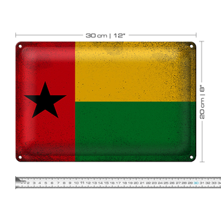 Blechschild Flagge Guinea-Bissau 30x20cm Guinea Vintage