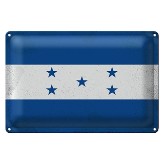Blechschild Flagge Hondura 30x20cm Flag of Honduras Vintage