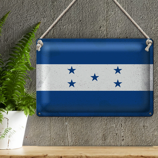 Blechschild Flagge Hondura 30x20cm Flag of Honduras Vintage