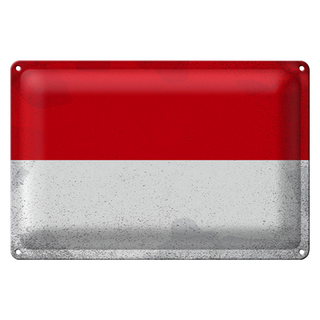 Blechschild Flagge Indonesien 30x20cm Indonesia Vintage