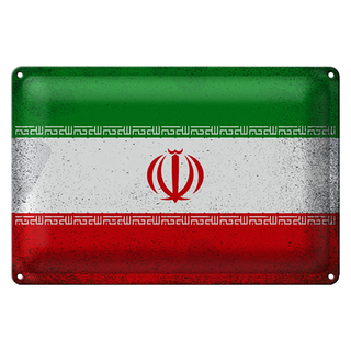 Blechschild Flagge Iran 30x20cm Flag of iran Vintage