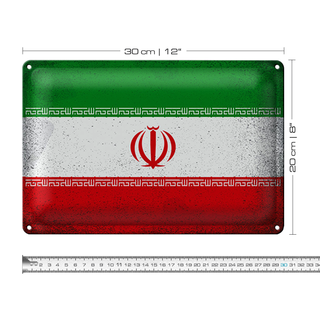 Blechschild Flagge Iran 30x20cm Flag of iran Vintage