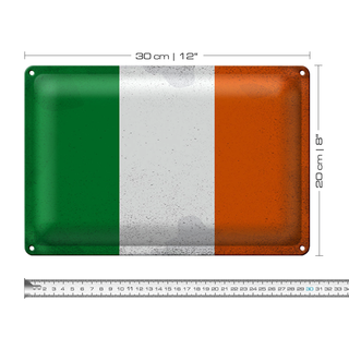 Blechschild Flagge Irland 30x20cm Flag of Ireland Vintage