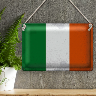 Blechschild Flagge Irland 30x20cm Flag of Ireland Vintage