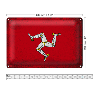 Blechschild Flagge Isle of Man 30x20cm Isle of Man Vintage
