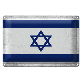 Blechschild Flagge Israel 30x20cm Flag of Israel Vintage