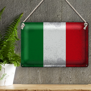 Blechschild Flagge Italien 30x20cm Flag of Italy Vintage