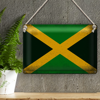 Blechschild Flagge Jamaika 30x20cm Flag of Jamaica Vintage