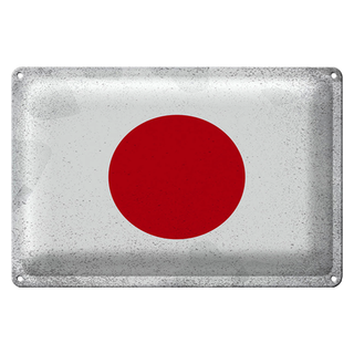 Blechschild Flagge Japan 30x20cm Flag of Japan Vintage