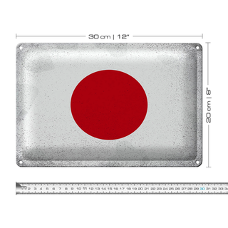 Blechschild Flagge Japan 30x20cm Flag of Japan Vintage