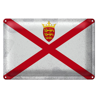 Blechschild Flagge Jersey 30x20cm Flag of Jersey Vintage