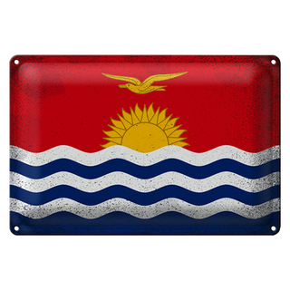 Blechschild Flagge Kiribati 30x20cm Flag Kiribati Vintage