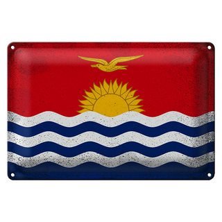 Blechschild Flagge Kiribati 30x20cm Flag Kiribati Vintage