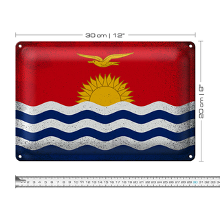 Blechschild Flagge Kiribati 30x20cm Flag Kiribati Vintage