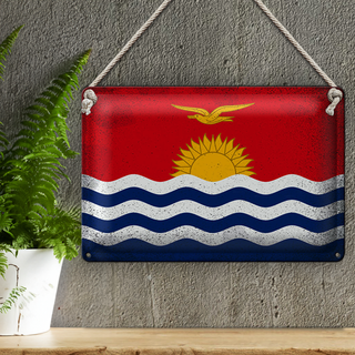 Blechschild Flagge Kiribati 30x20cm Flag Kiribati Vintage