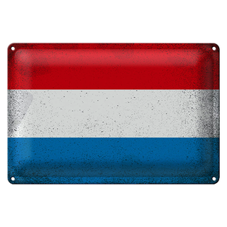 Blechschild Flagge Luxemburg 30x20cm Luxembourg Vintage