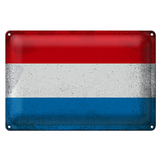 Blechschild Flagge Luxemburg 30x20cm Luxembourg Vintage