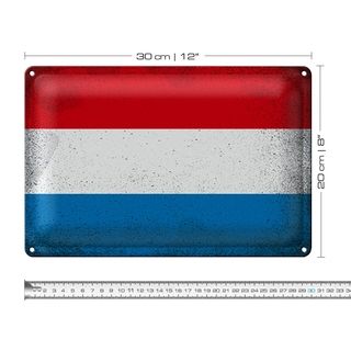 Blechschild Flagge Luxemburg 30x20cm Luxembourg Vintage