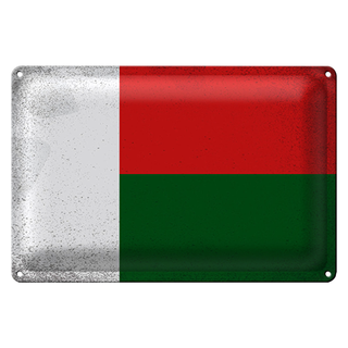 Blechschild Flagge Madagaskar 30x20cm Madagascar Vintage