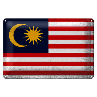 Blechschild Flagge Malaysia 30x20cm Flag Malaysia Vintage