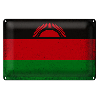 Blechschild Flagge Malawi 30x20cm Flag of Malawi Vintage