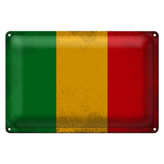 Blechschild Flagge Mali 30x20cm Flag of Mali Vintage