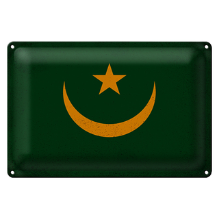 Blechschild Flagge Mauretanien 30x20cm Mauritania Vintage